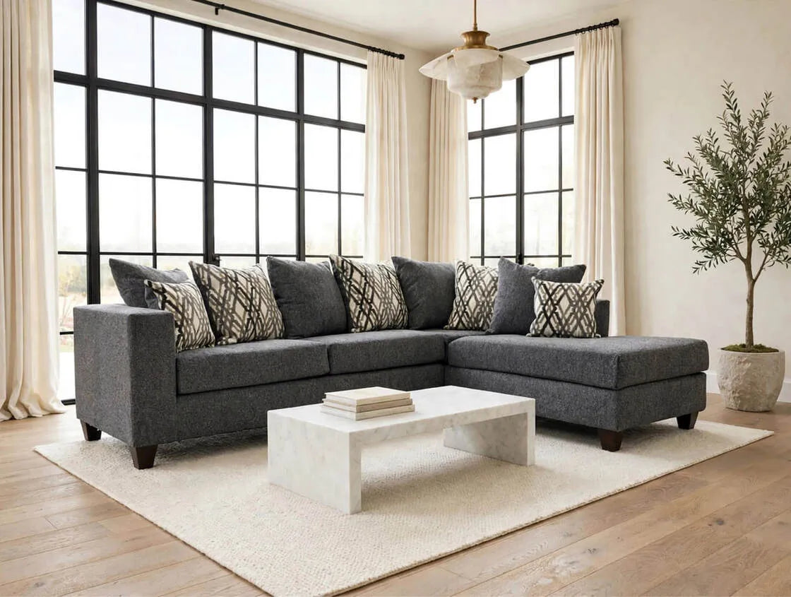 Monroe Steel Right Arm Facing (RAF) Sectional by Happy Homes at Eve Furniture