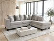 Monroe Dove Right Arm Facing (RAF) Sectional by Happy Homes at Eve Furniture