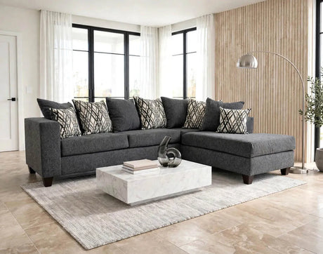 Monroe Steel Right Arm Facing (RAF) Sectional by Happy Homes at Eve Furniture
