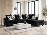 Monroe Black Right Arm Facing (RAF) Sectional by Happy Homes at Eve Furniture