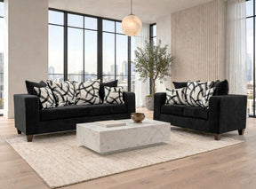 Monroe Black Sofa & Loveseat by Happy Homes at Eve Furniture