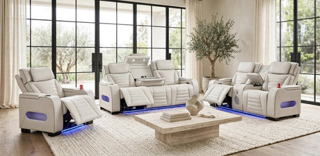 Tokyo Sand 3-Piece Power Reclining Living Room Set by Happy Homes at Eve Furniture