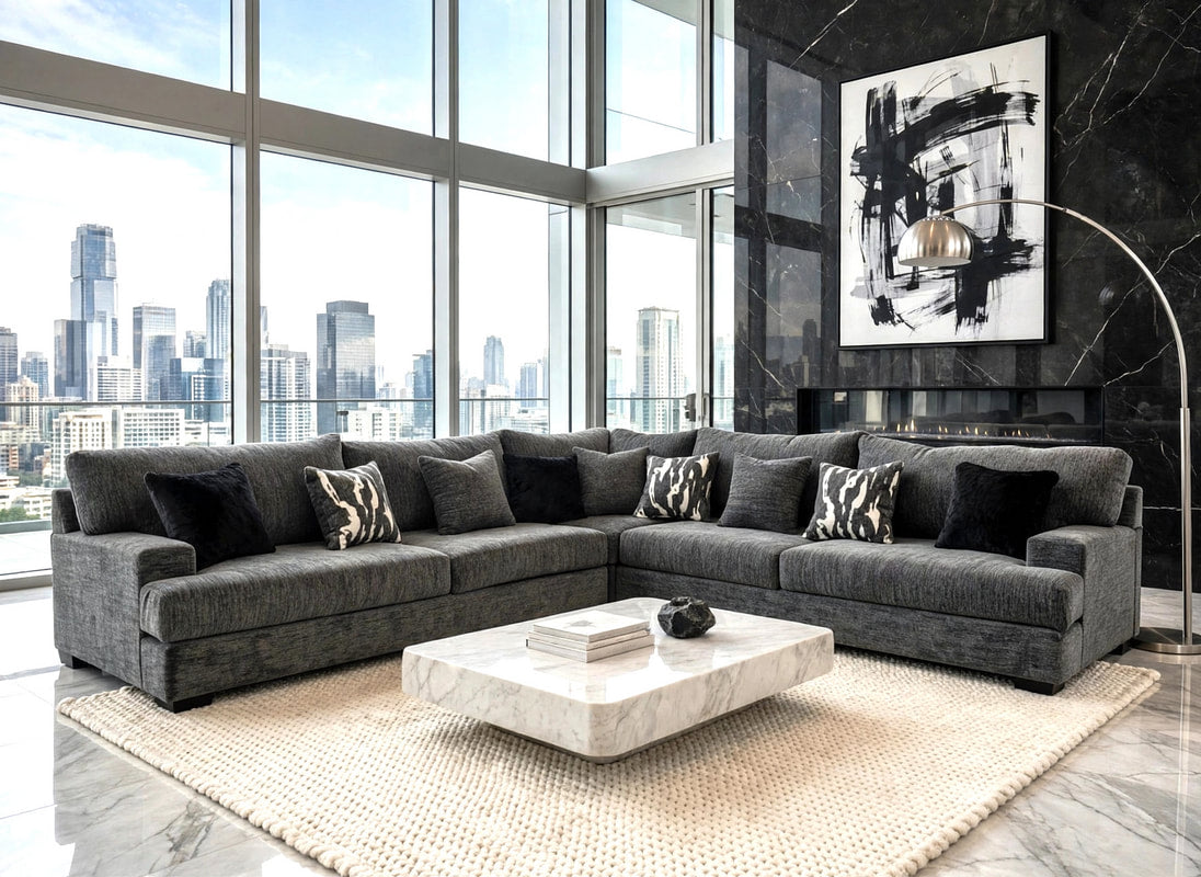 Rawcliffe Charcoal Oversized Sectional by Happy Homes at Eve Furniture