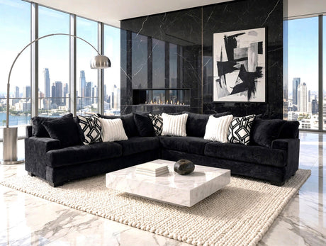 Rawcliffe Black Oversized Sectional by Happy Homes at Eve Furniture