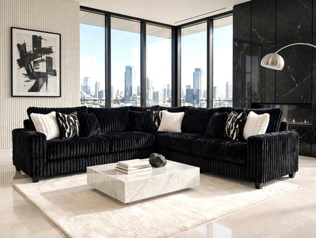 Sophie Black Corduroy Oversized Sectional by Happy Homes at Eve Furniture