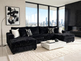 Carnaby Black Double Chaise Sectional by Happy Homes at Eve Furniture