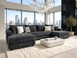 Carnaby Charcoal Double Chaise Sectional by Happy Homes at Eve Furniture