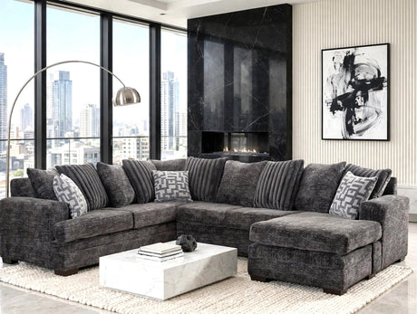 Galactic Charcoal Right Arm Facing (RAF) Sectional by Happy Homes at Eve Furniture