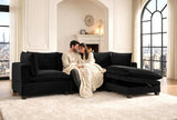 Cloud Black Velvet Modular Sectional by Happy Homes at Eve Furniture