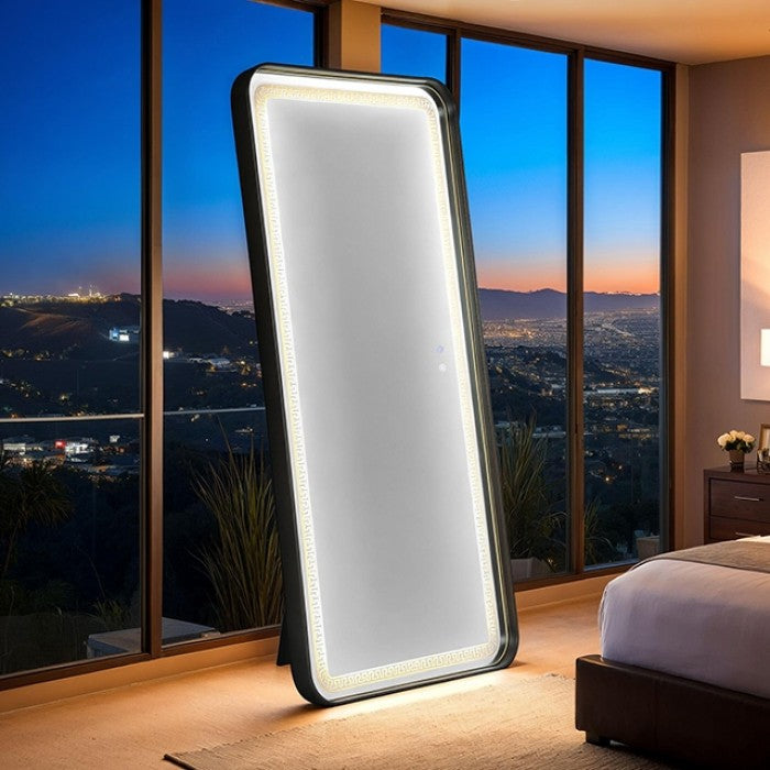 Imogen Black Floor Mirror by Furniture of America at Eve Furniture