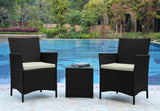 Imperia Patio 2-Person Seating Group with End Table with Cream Cushions by Manhattan Comfort at Eve Furniture