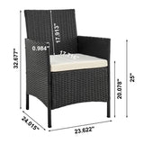 Imperia Patio 2-Person Seating Group with End Table with Cream Cushions by Manhattan Comfort at Eve Furniture