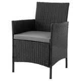 Imperia Patio 2-Person Seating Group with End Table with Grey Cushions by Manhattan Comfort at Eve Furniture