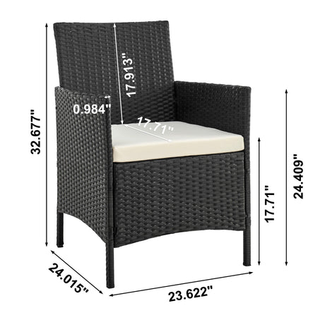 Imperia Patio 4-Person Conversation Set with Coffee Table with Cream Cushions by Manhattan Comfort at Eve Furniture