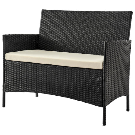 Imperia Patio 4-Person Conversation Set with Coffee Table with Cream Cushions by Manhattan Comfort at Eve Furniture