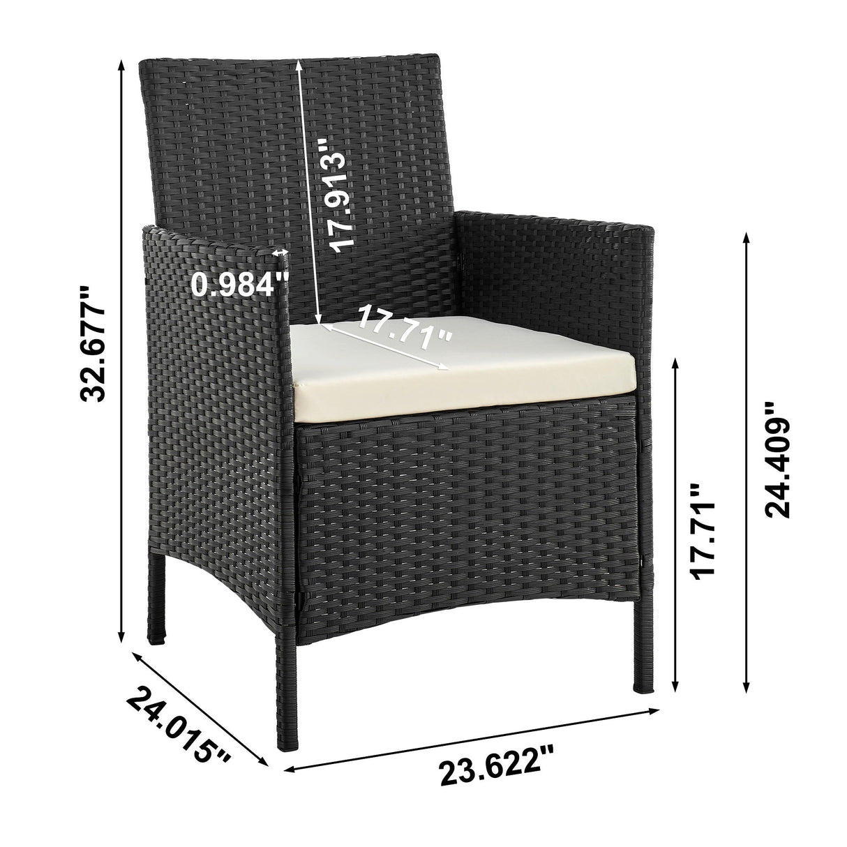 Imperia Patio 4-Person Conversation Set with Coffee Table with Cream Cushions by Manhattan Comfort at Eve Furniture