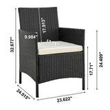 Imperia Patio 4-Person Conversation Set with Coffee Table with Cream Cushions by Manhattan Comfort at Eve Furniture