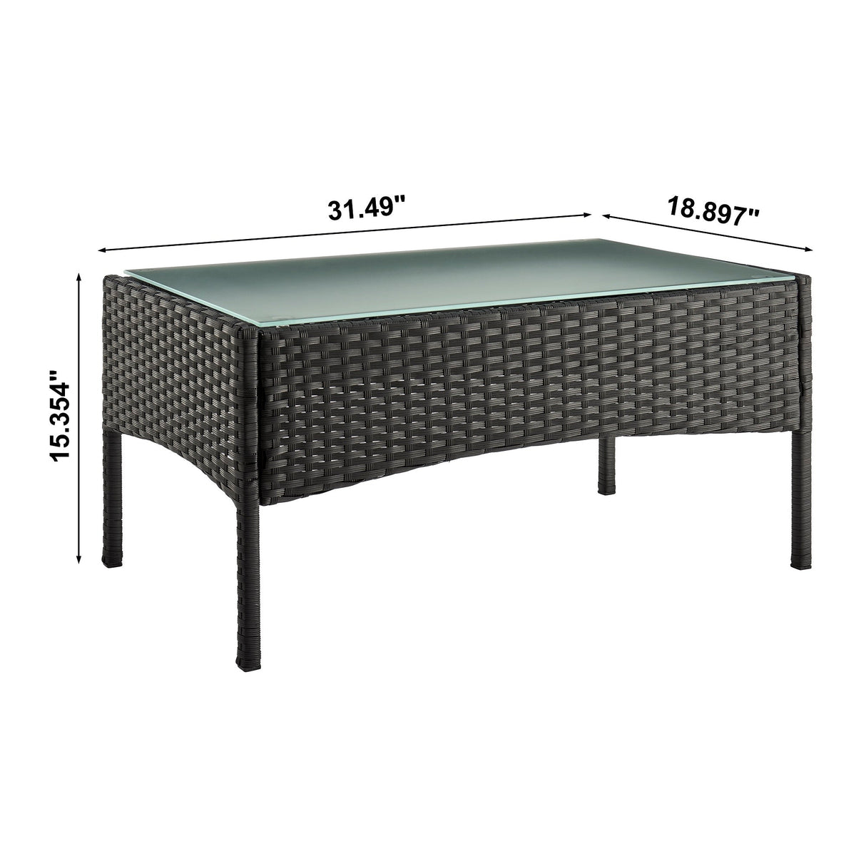 Imperia Patio 4-Person Conversation Set with Coffee Table with Cream Cushions by Manhattan Comfort at Eve Furniture