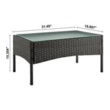 Imperia Patio 4-Person Conversation Set with Coffee Table with Cream Cushions by Manhattan Comfort at Eve Furniture