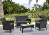 Imperia Patio 4-Person Conversation Set with Coffee Table with Grey Cushions by Manhattan Comfort at Eve Furniture