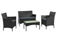 Imperia Patio 4-Person Conversation Set with Coffee Table with Grey Cushions by Manhattan Comfort at Eve Furniture