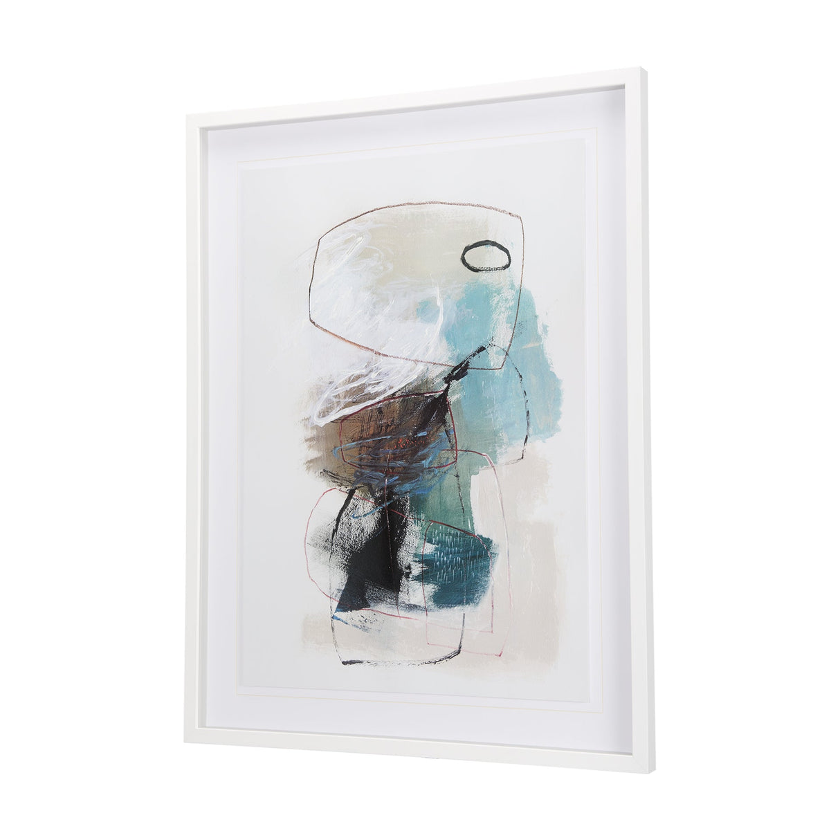 In The Middle I by Natasha Barnes a Hand Embellished Textured Framed Art Print Matted under Glass by Mercana at Eve Furniture