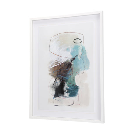 In The Middle I by Natasha Barnes a Hand Embellished Textured Framed Art Print Matted under Glass by Mercana at Eve Furniture
