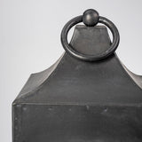 Ina Short Charcoal Metal Candle Holder Lantern by Mercana at Eve Furniture