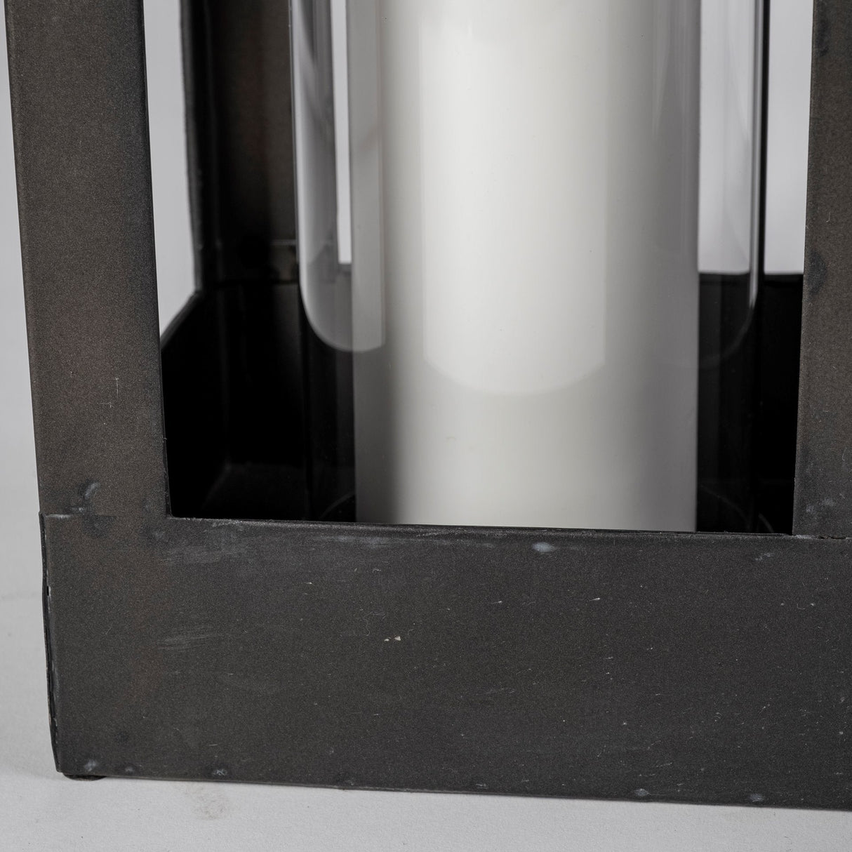 Ina Short Charcoal Metal Candle Holder Lantern by Mercana at Eve Furniture