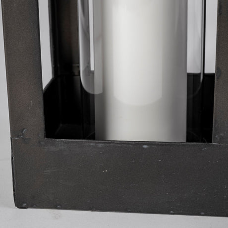 Ina Short Charcoal Metal Candle Holder Lantern by Mercana at Eve Furniture