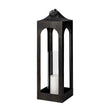 Ina Short Charcoal Metal Candle Holder Lantern by Mercana at Eve Furniture