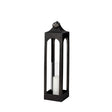 Ina Tall Charcoal Metal Candle Holder Lantern by Mercana at Eve Furniture