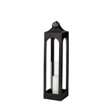 Ina Tall Charcoal Metal Candle Holder Lantern by Mercana at Eve Furniture