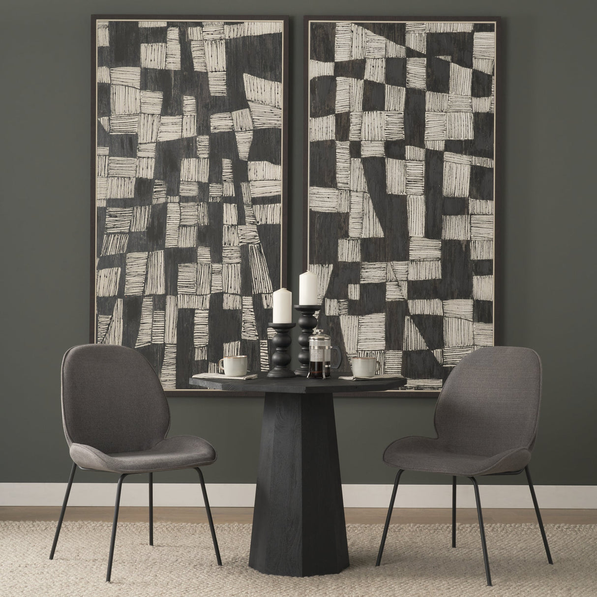 Inala Grey Seat Metal Frame Dining Chair, Set of 2 by Mercana at Eve Furniture
