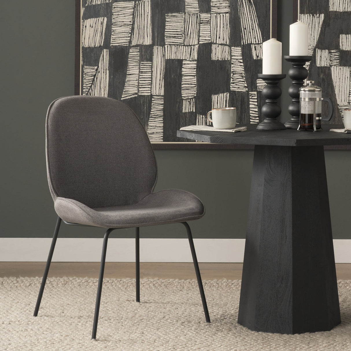 Inala Grey Seat Metal Frame Dining Chair, Set of 2 by Mercana at Eve Furniture