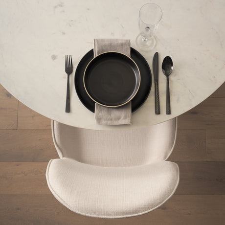 Inala White Fabric Seat Black Metal Frame Dining Chair, Set of 2 by Mercana at Eve Furniture