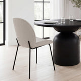 Inala White Fabric Seat Black Metal Frame Dining Chair, Set of 2 by Mercana at Eve Furniture