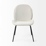Inala White Fabric Seat Black Metal Frame Dining Chair, Set of 2 by Mercana at Eve Furniture