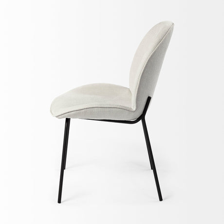 Inala White Fabric Seat Black Metal Frame Dining Chair, Set of 2 by Mercana at Eve Furniture