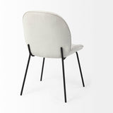 Inala White Fabric Seat Black Metal Frame Dining Chair, Set of 2 by Mercana at Eve Furniture
