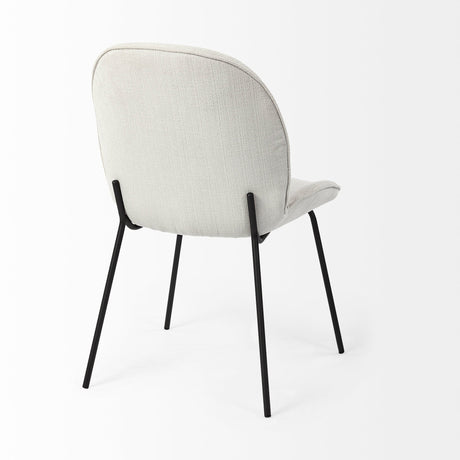 Inala White Fabric Seat Black Metal Frame Dining Chair, Set of 2 by Mercana at Eve Furniture