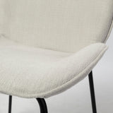Inala White Fabric Seat Black Metal Frame Dining Chair, Set of 2 by Mercana at Eve Furniture