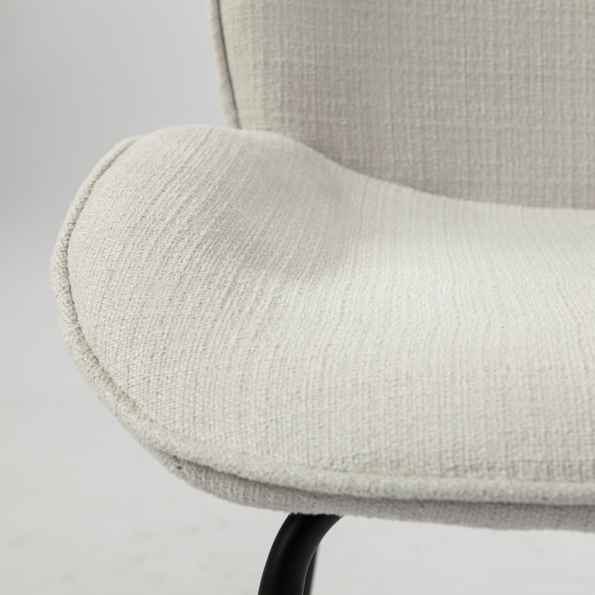 Inala White Fabric Seat Black Metal Frame Dining Chair, Set of 2 by Mercana at Eve Furniture