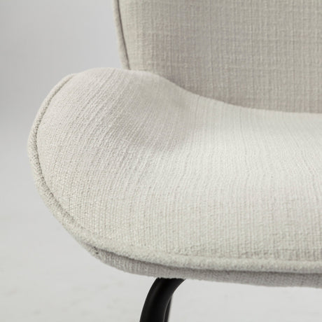 Inala White Fabric Seat Black Metal Frame Dining Chair, Set of 2 by Mercana at Eve Furniture
