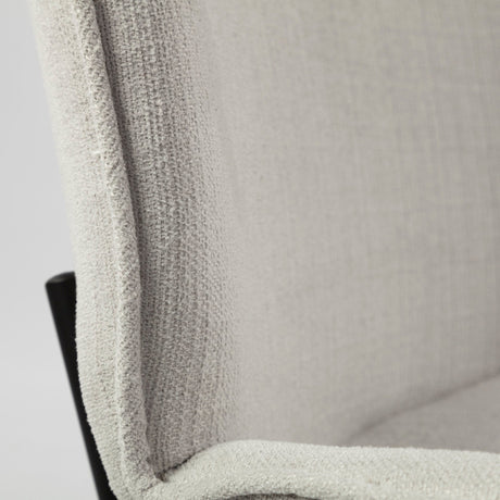 Inala White Fabric Seat Black Metal Frame Dining Chair, Set of 2 by Mercana at Eve Furniture