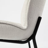 Inala White Fabric Seat Black Metal Frame Dining Chair, Set of 2 by Mercana at Eve Furniture