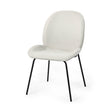 Inala White Fabric Seat Black Metal Frame Dining Chair, Set of 2 by Mercana at Eve Furniture