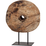 Incana 20L x 4W Natural Brown Reclaimed Wood Wheel Object by Mercana at Eve Furniture