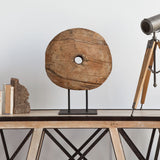 Incana Natural Brown Reclaimed Wood Wheel Object by Mercana at Eve Furniture