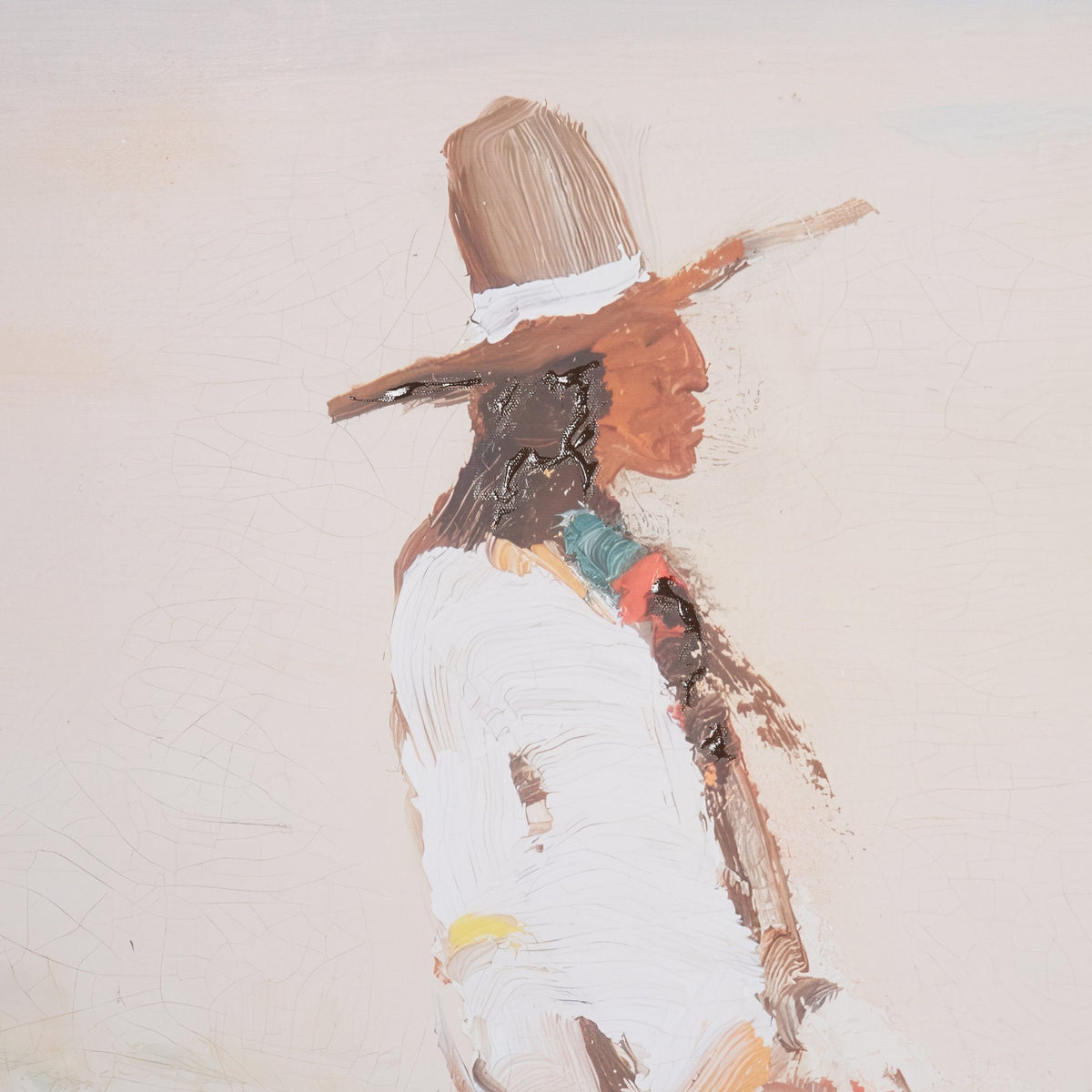 Indian Rider by LaVerne Nelson Black Hand-Embellished Textured Framed Canvas Artwork by Mercana at Eve Furniture